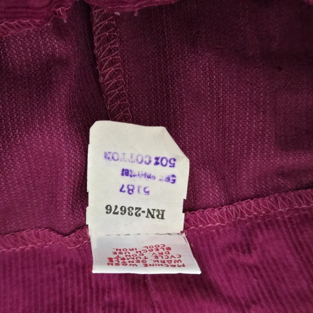 Vintage‎ Palm Island Fuchsia Corduroy Pants Girls Size 10 Pleated Front